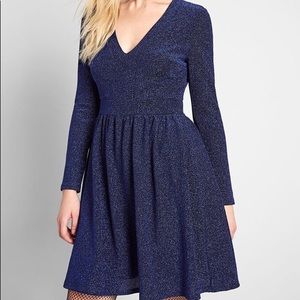 ModCloth All That Glitters V Neck Dress